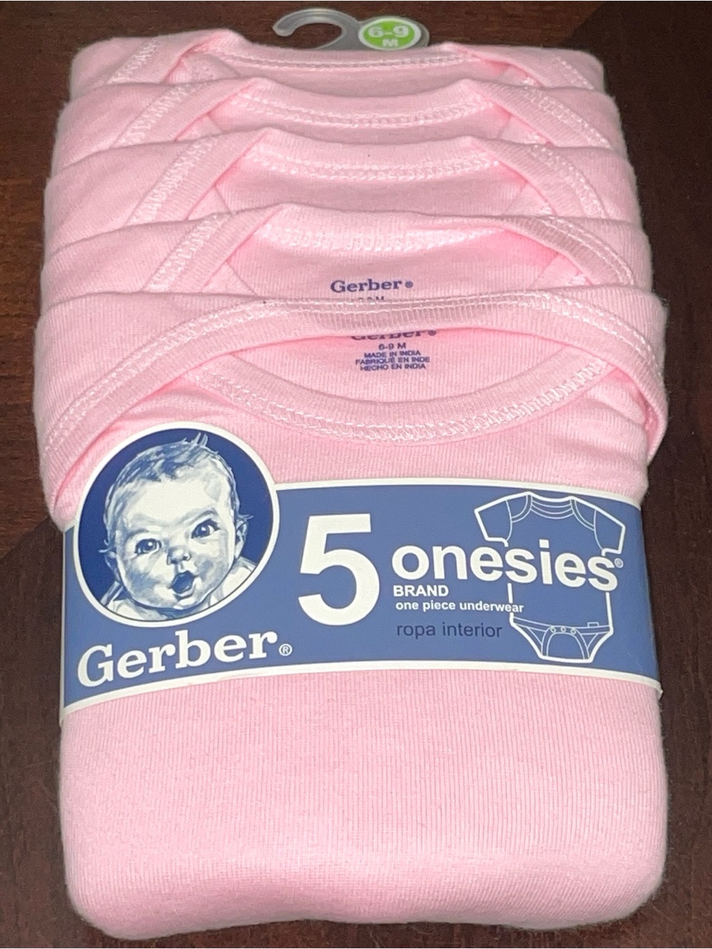 Gerber Pink Baby Onesies 5-Pack Soft Cotton